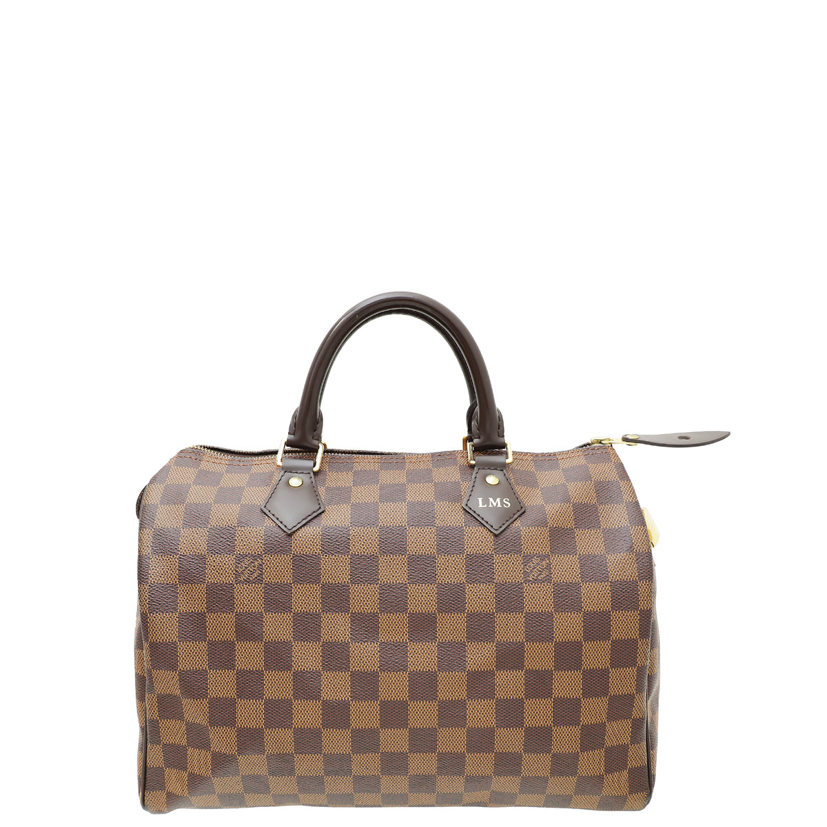Louis Vuitton Damier Ebene Speedy 30 Bag W/ LMS Initials-Louis Vuitton-THE CLOSET