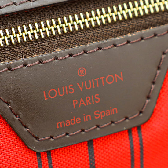 Louis Vuitton Damier Ebene Neverfull MM Bag W/ LMS INITIALS
