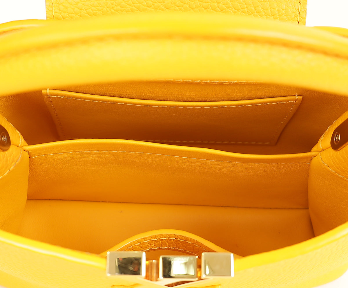 Louis Vuitton イエロー ケース Louis Vuitton Ocher Yellow Capucines Mini Bag | Pre-Owned The