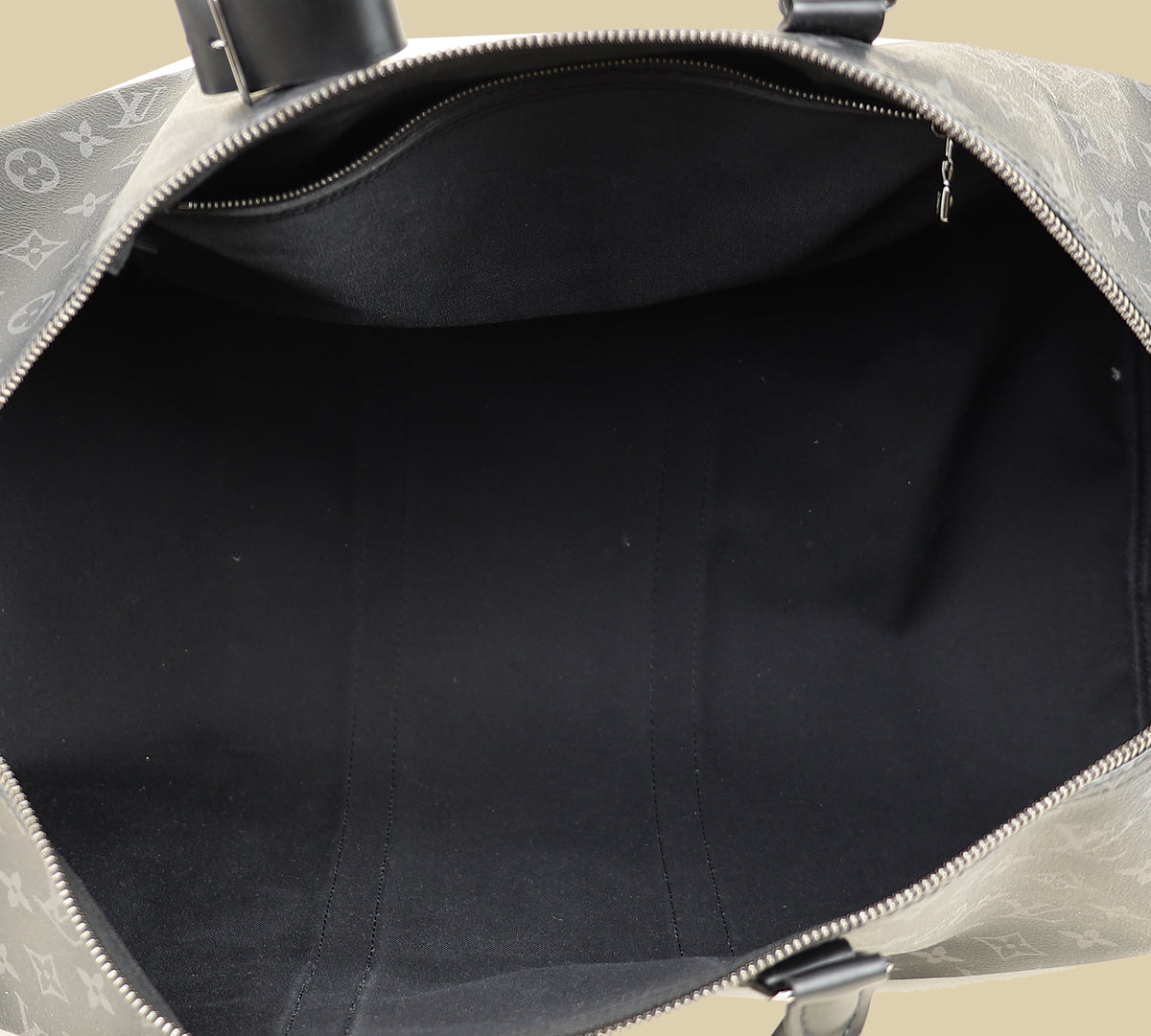 Louis Vuitton Monogram Eclipse Keepall Bandouliere 55 Bag W/ MO Initials-Louis Vuitton-THE CLOSET