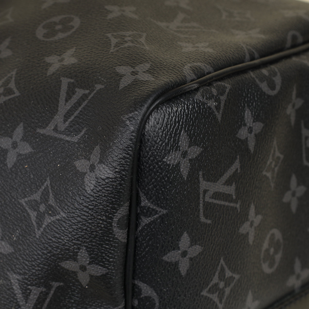 Louis Vuitton Monogram Eclipse Keepall Bandouliere 55 Bag W/ MO Initials-Louis Vuitton-THE CLOSET