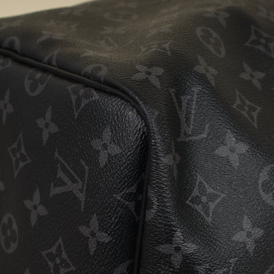 Louis Vuitton Monogram Eclipse Keepall Bandouliere 55 Bag W/ MO Initials-Louis Vuitton-THE CLOSET
