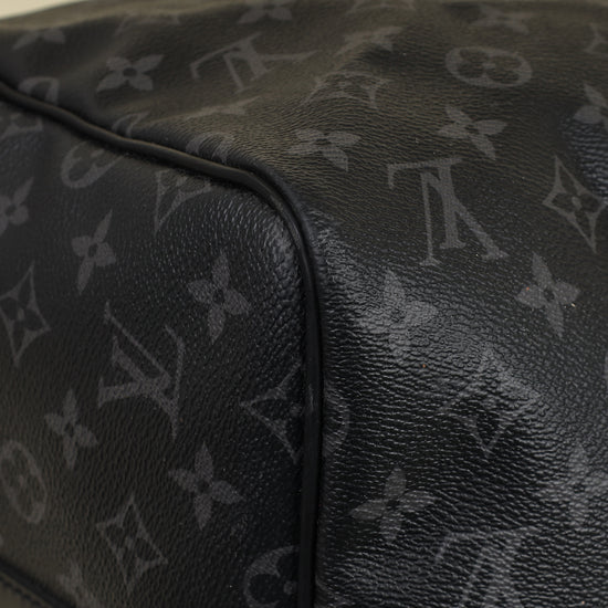Louis Vuitton Monogram Eclipse Keepall Bandouliere 55 Bag W/ MO Initials-Louis Vuitton-THE CLOSET