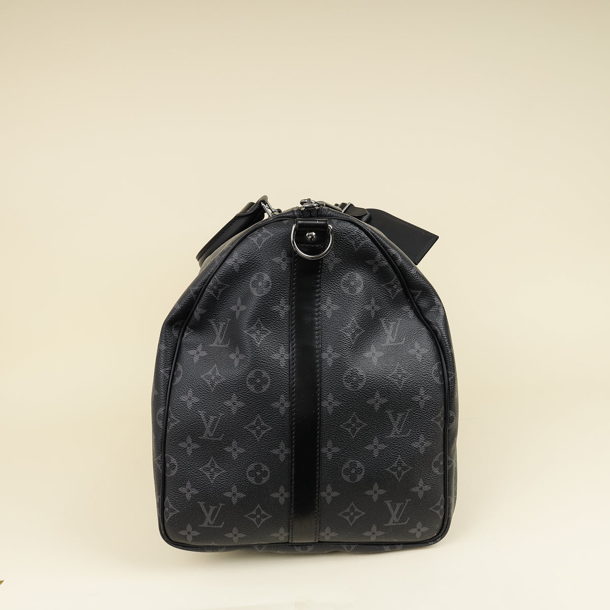 Louis Vuitton Monogram Eclipse Keepall Bandouliere 55 Bag W/ MO Initials-Louis Vuitton-THE CLOSET