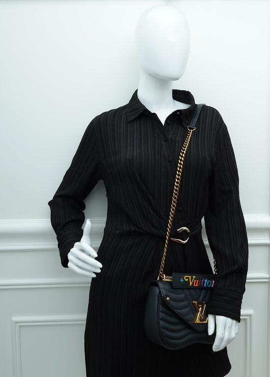 Louis Vuitton Black New Wave Chain Top Handle Flap MM Bag