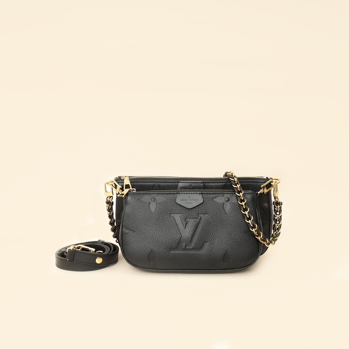 Louis Vuitton Black Monogram Empreinte Multi Pochette Accessoires-Louis Vuitton-THE CLOSET