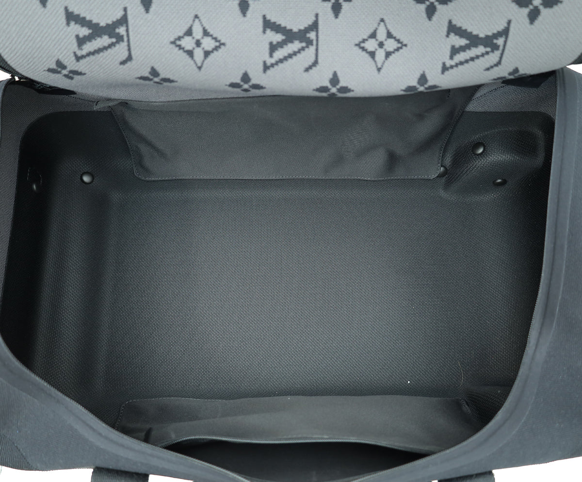 Louis Vuitton Black Knit Monogram Horizon Soft Duffle 55 Bag