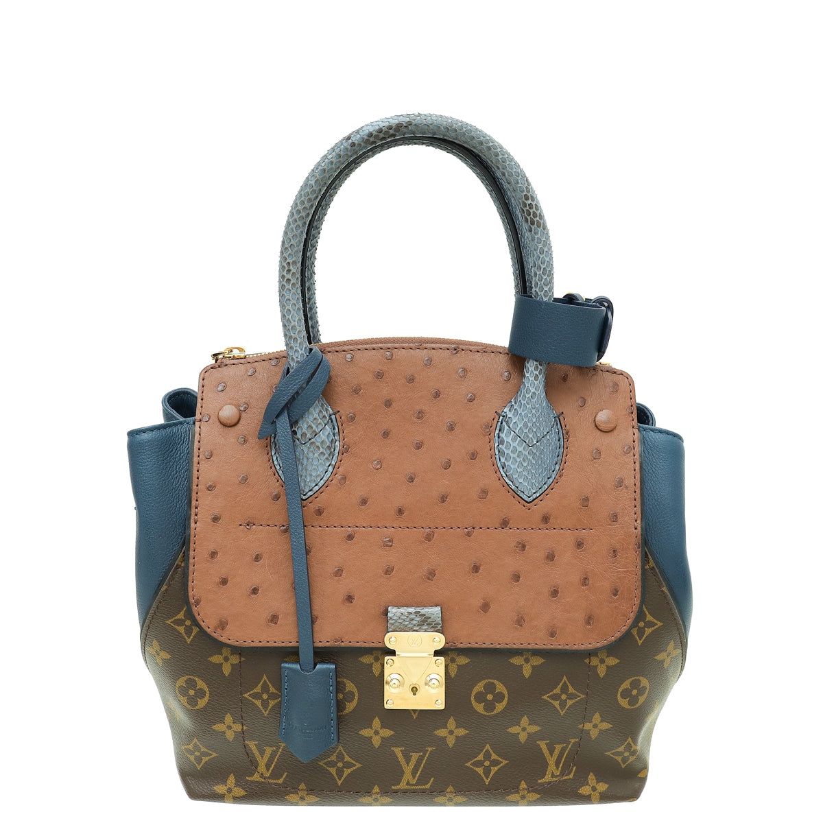 Louis Vuitton Bicolor Exotique Monogram Ostrich Python Majestueux PM Bag-Louis Vuitton-THE CLOSET