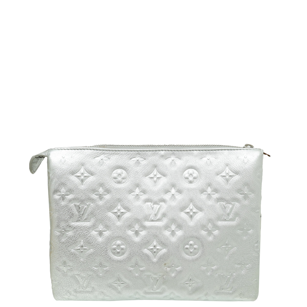 Louis Vuitton Metallic Silver Puffy Monogram Embossed Coussin PM Bag-Louis Vuitton-THE CLOSET