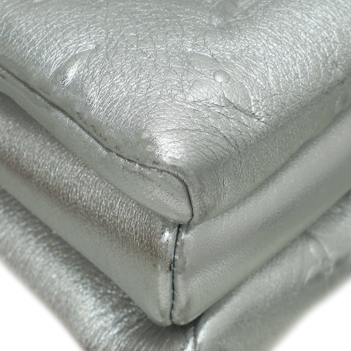 Louis Vuitton Metallic Silver Puffy Monogram Embossed Coussin PM Bag