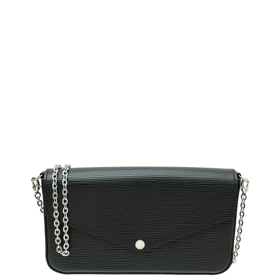 Louis Vuitton Pochette Felicie Epi Crossbody Bag Black