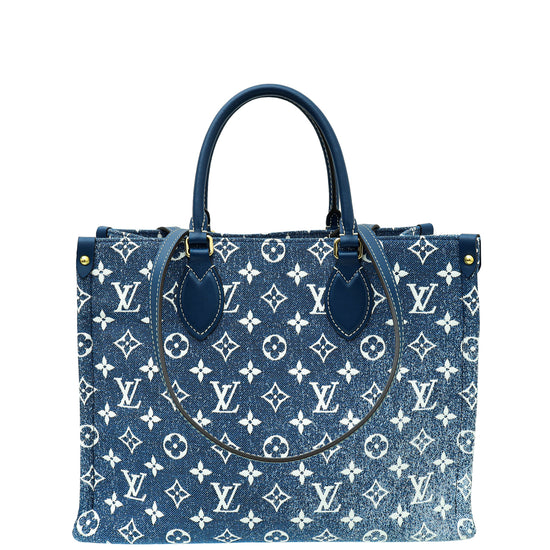 Louis Vuitton Blue Monogram Denim Onthego MM Bag