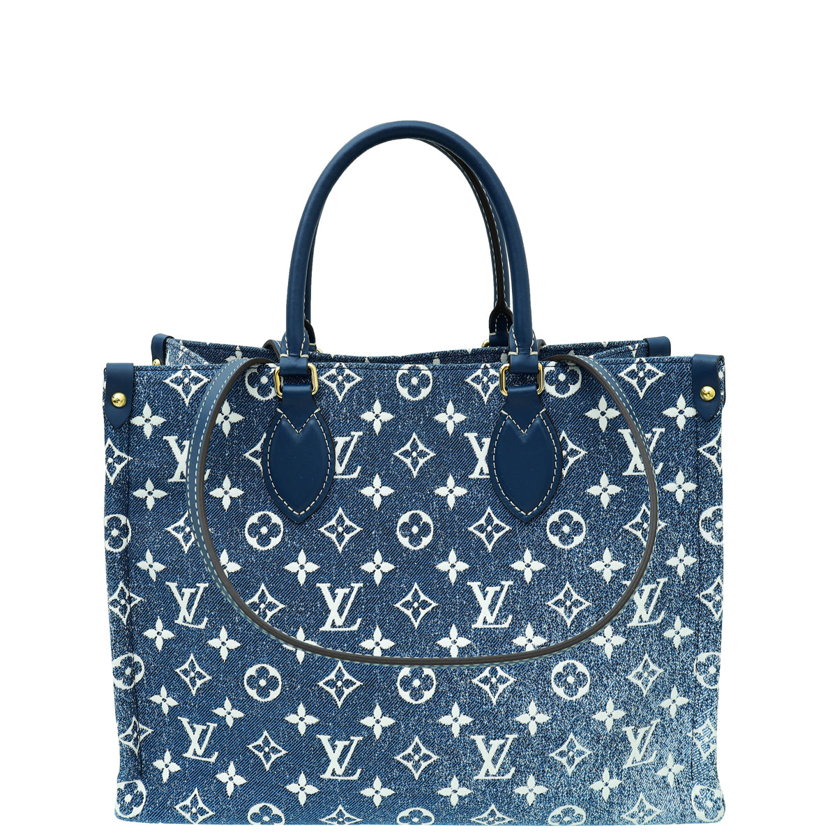 Louis Vuitton Blue Monogram Denim Onthego MM Bag-Louis Vuitton-THE CLOSET