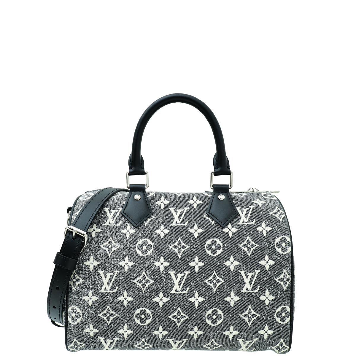 Louis Vuitton Black Ltd. Ed. Monogram Denim Speedy Bandouliere 25 Bag-Louis Vuitton-THE CLOSET
