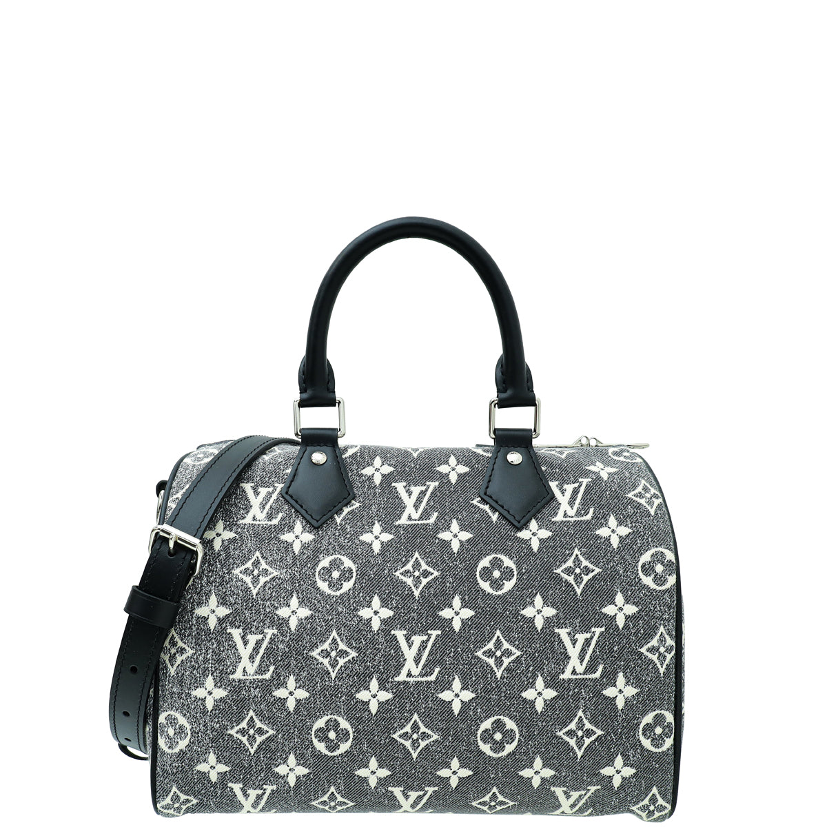 Louis Vuitton Black Ltd. Ed. Monogram Denim Speedy Bandouliere 25 Bag