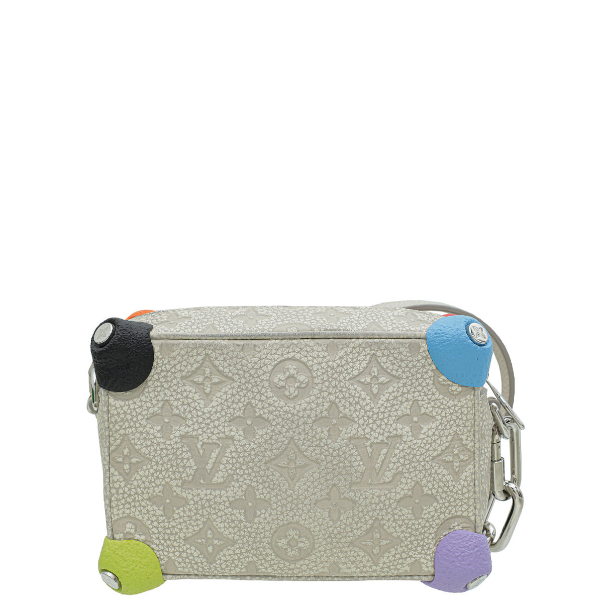 Louis Vuitton Grey Multicolor Taurillon Embossed Mini Soft Trunk Calk Bag