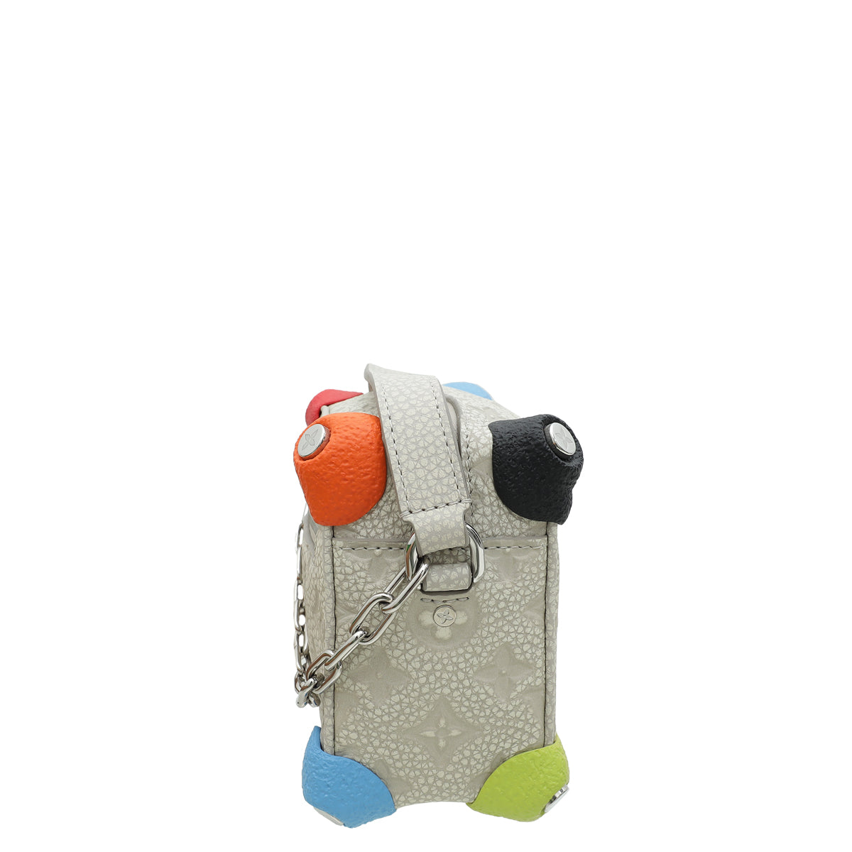 Louis Vuitton Grey Multicolor Taurillon Embossed Mini Soft Trunk Calk Bag