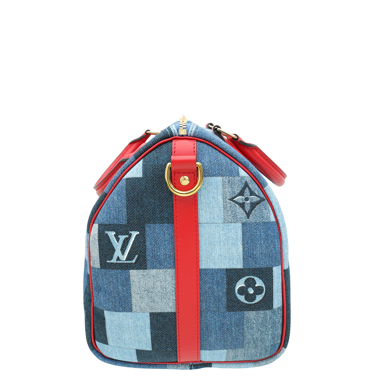 Louis Vuitton Blue Monogram Patchwork Speedy Bandouliere 30 Bag