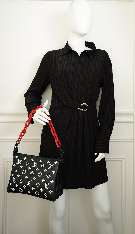 Louis Vuitton Black Monogram Embossed Coussin PM Bag