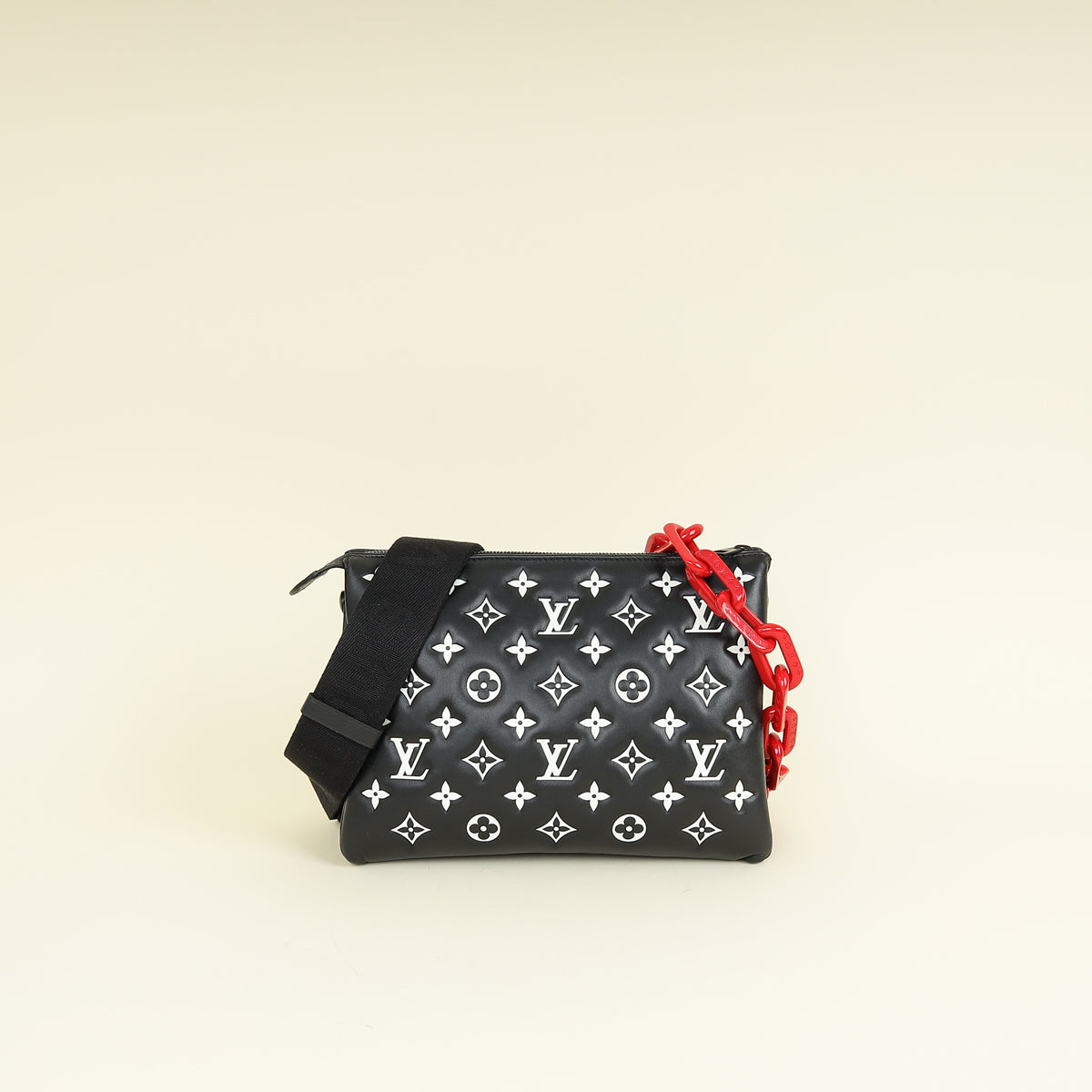 Louis Vuitton Black Monogram Embossed Coussin PM Bag