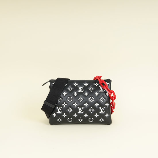 Louis Vuitton Black Monogram Embossed Coussin PM Bag