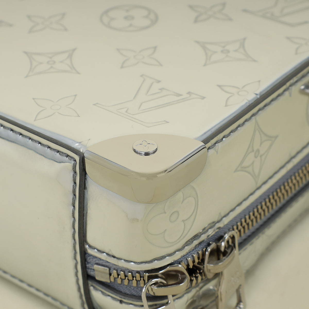 Louis Vuitton Silver Monogram Mirror Soft Handle Trunk Bag | Pre