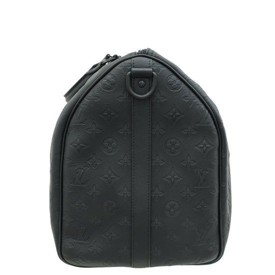 Louis Vuitton Black Monogram Shadow Keepall Bandouliere 50 Bag