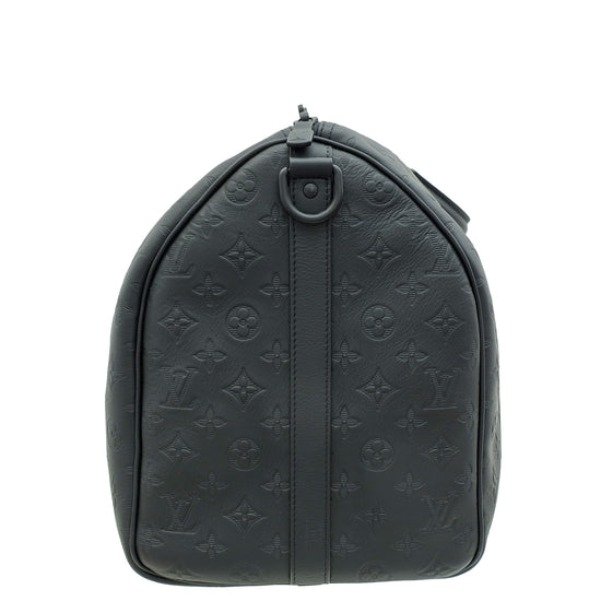 Louis Vuitton Black Monogram Shadow Keepall Bandouliere 50 Bag