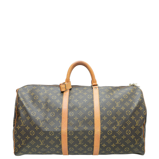 Louis Vuitton Brown Monogram Keepall 55 Bag