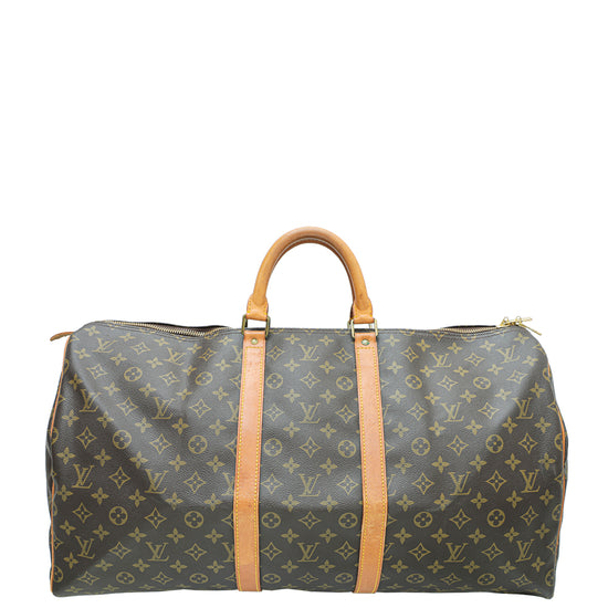 Louis Vuitton Brown Malletier Monogram Keepall 55 Bag