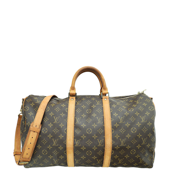 Louis Vuitton Brown Monogram Keepall Bandouliere 50 Bag