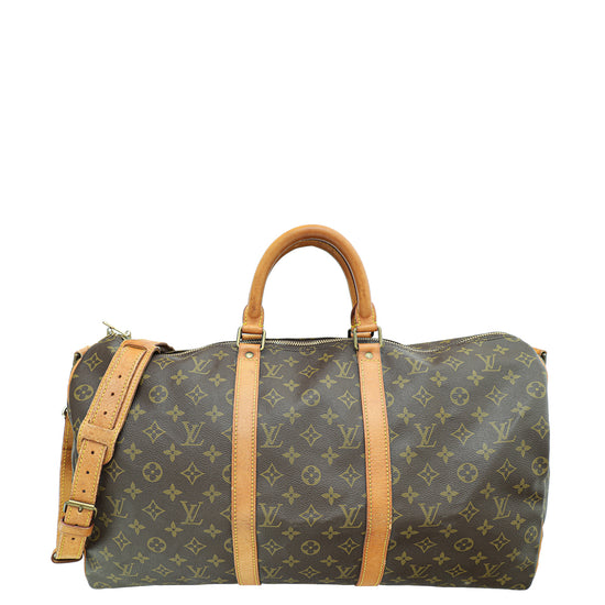 Louis Vuitton Brown Monogram Keepall Bandouliere 50 Bag