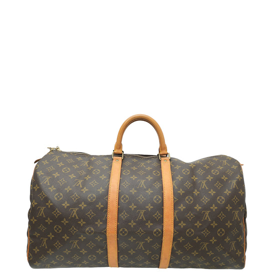 Louis Vuitton Brown Monogram Keepall 55 Bag