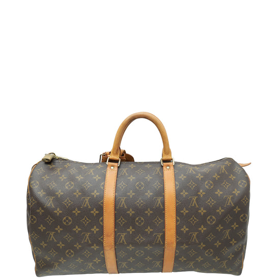 Brown Louis Vuitton Monogram Keepall 50 Travel Bag