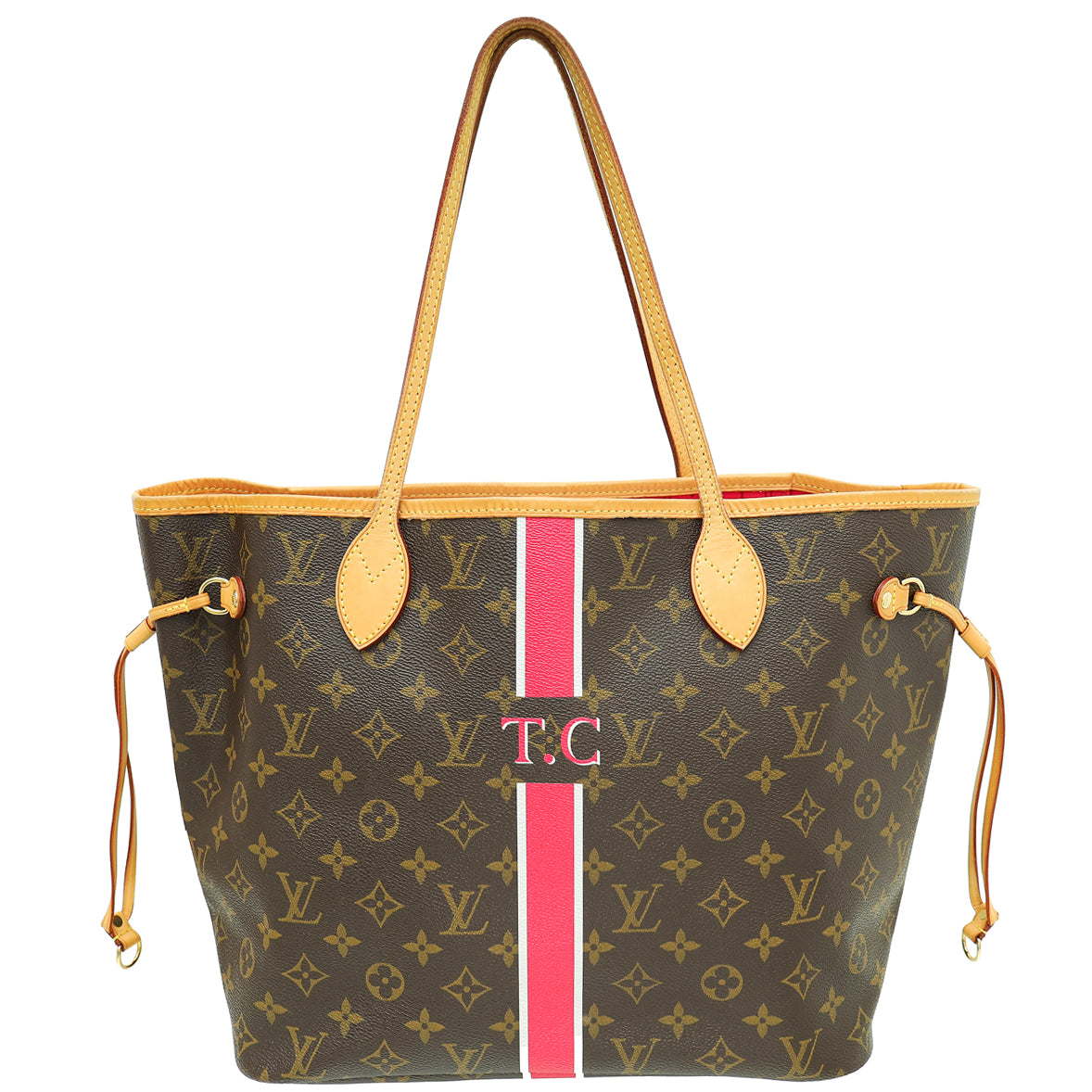 Louis Vuitton Brown Monogram My LV Neverfull MM Bag W/ T.C Initials-Louis Vuitton-THE CLOSET