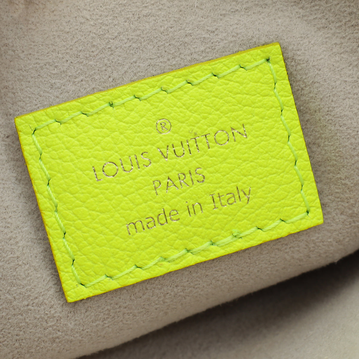 Louis Vuitton Fluorescent Yellow Monogram Embossed LV Match Coussin PM Bag