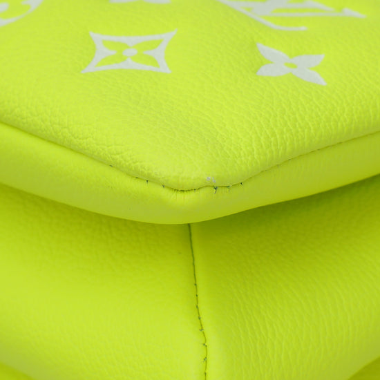 Louis Vuitton Fluorescent Yellow Monogram Embossed LV Match Coussin PM Bag