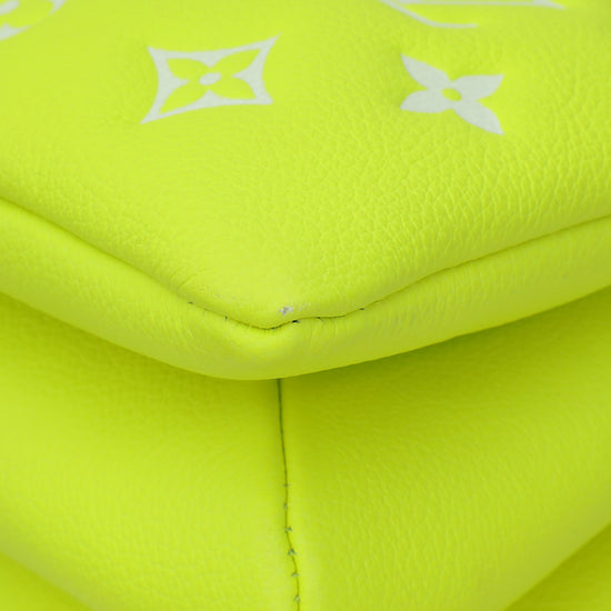 Louis Vuitton Fluorescent Yellow Monogram Embossed LV Match Coussin PM Bag