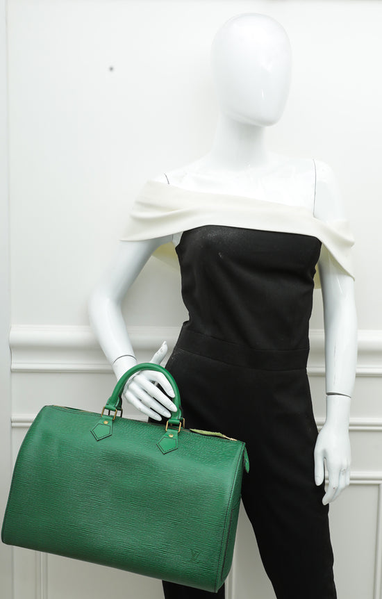 Louis Vuitton Epi Speedy 35 Hand Bag Borneo Green M42994 LV Auth 45164  Leather ref.965228 - Joli Closet