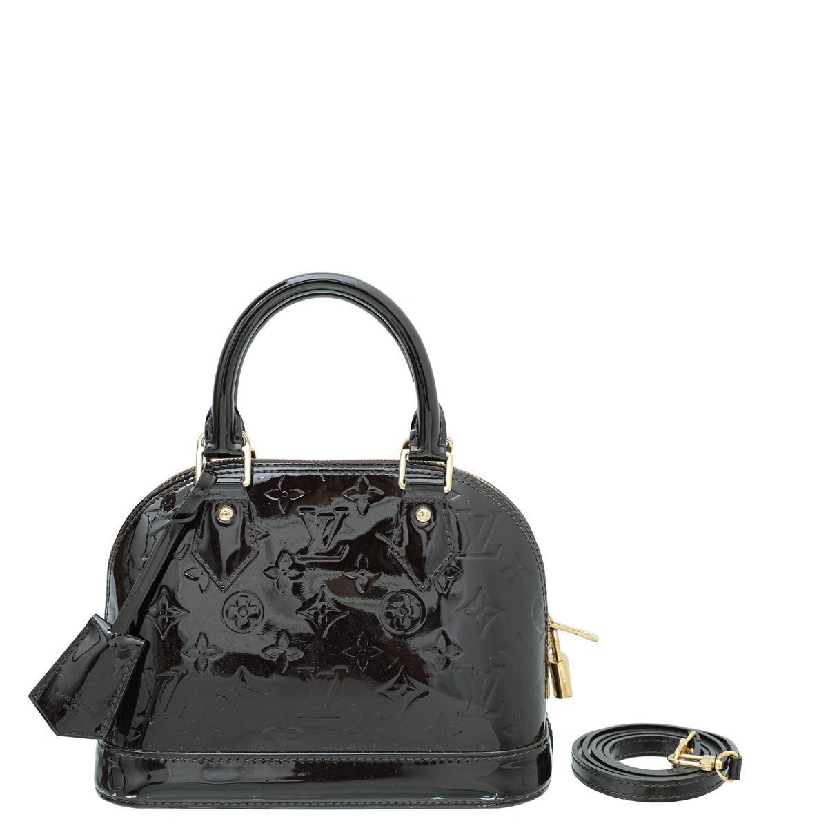 Louis Vuitton Amarante Monogram Vernis Alma BB Bag-Louis Vuitton-THE CLOSET