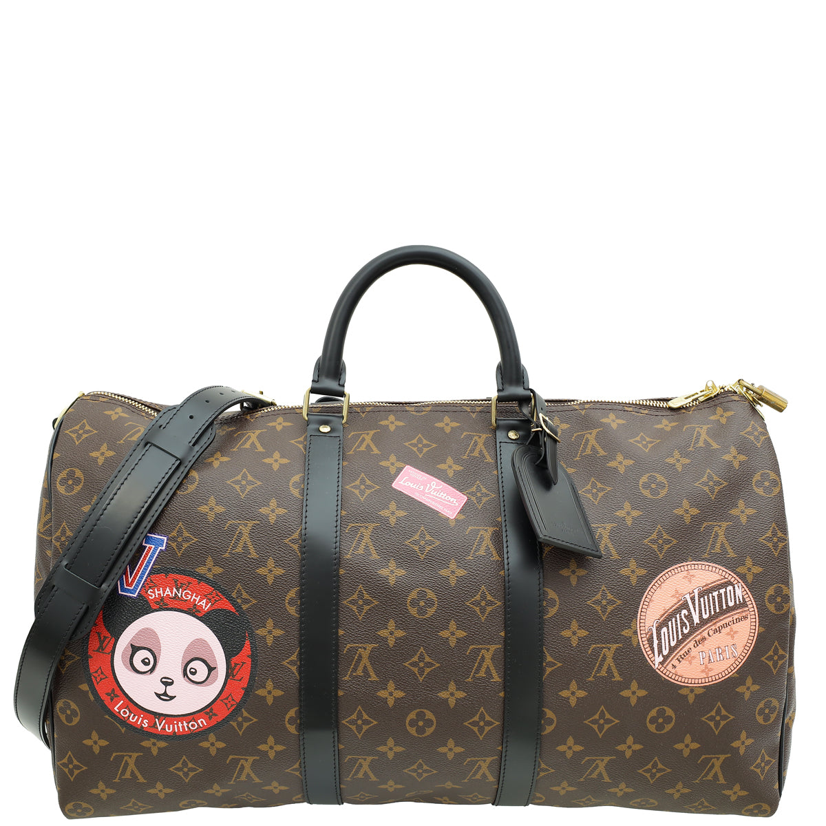 Louis Vuitton Bicolor Monogram "My LV World Tour" Keepall Bandouliere 50 Bag-Louis Vuitton-THE CLOSET