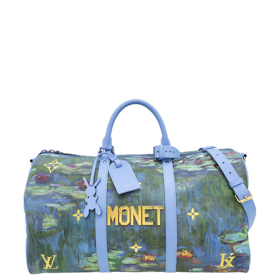 Louis Vuitton Lavender Multicolor Masters Monet Keepall Bandouliere 50 Bag