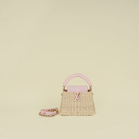 Louis Vuitton Washed Pink Rattan Mini Capucines Bag