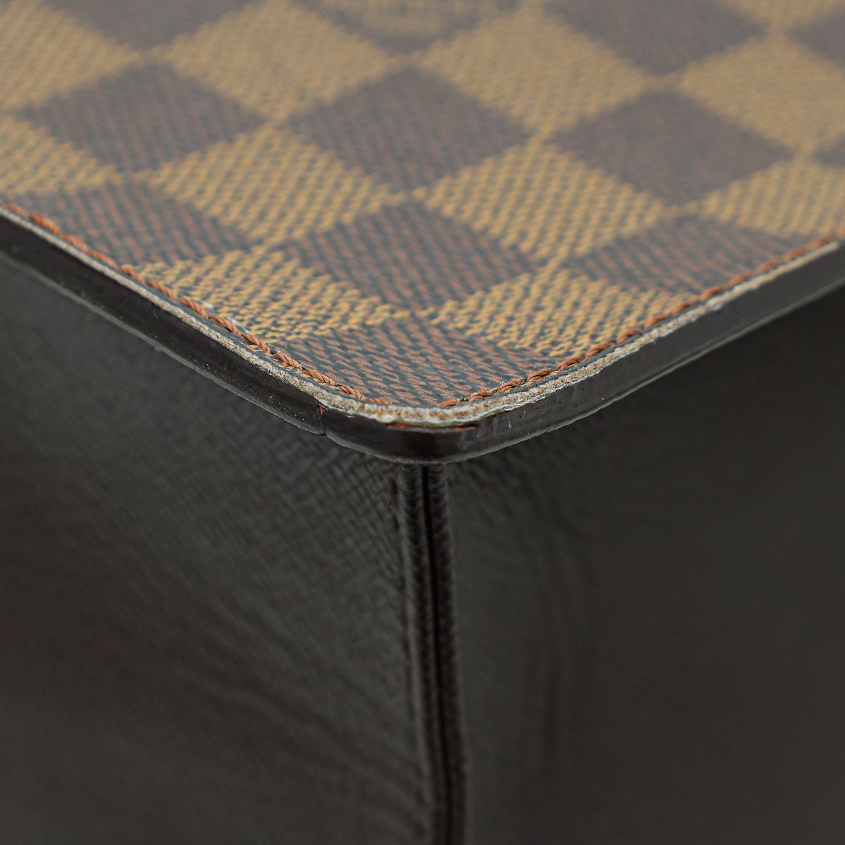 Louis Vuitton Damier Ebene Canvas Leather Sac Plat Pm Bag