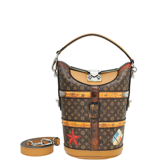 Louis Vuitton Damier Ebene bucket pouch PM Crossbody with bag charm
