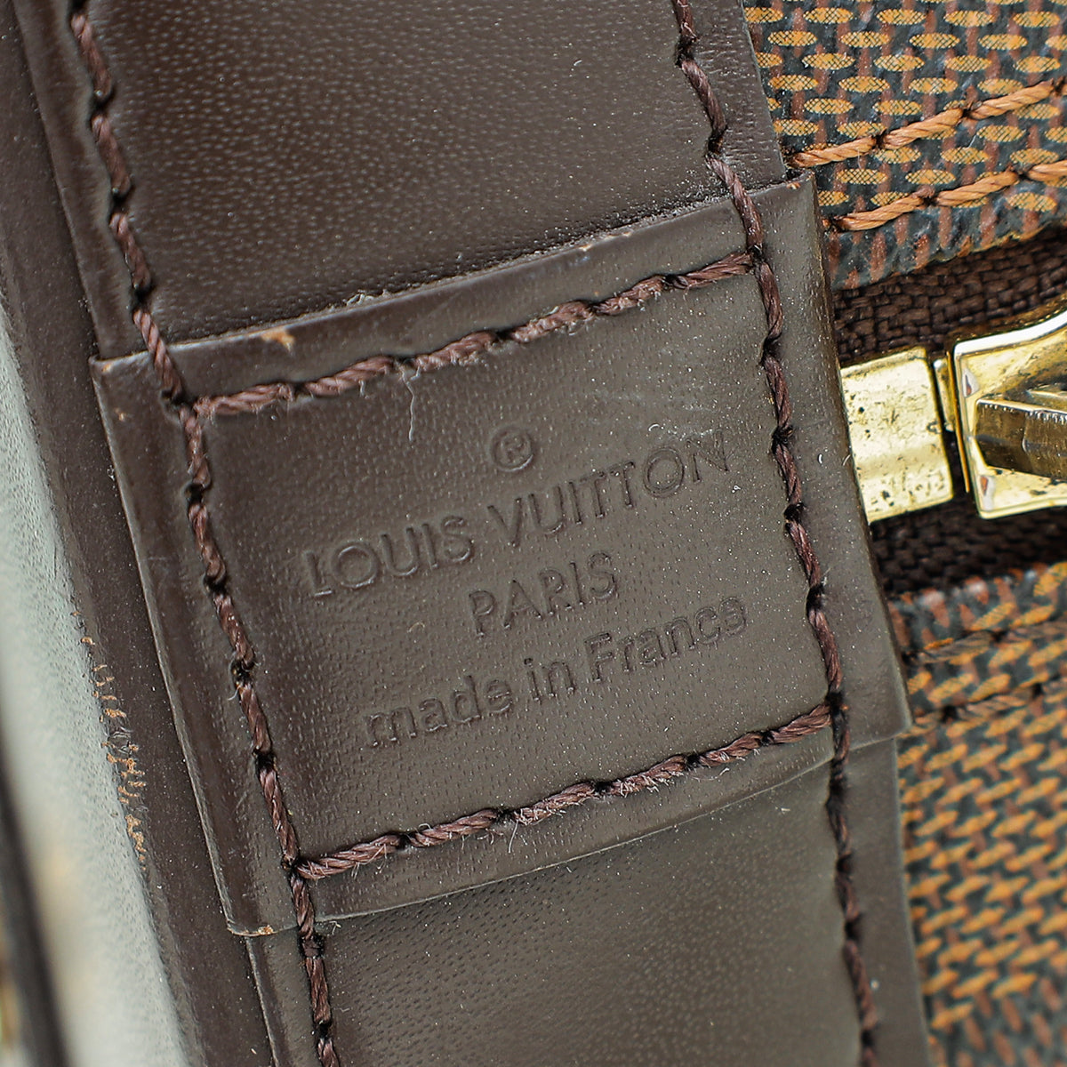 Louis Vuitton Damier Ebene Alma BB Bag W/ PM INITIALS