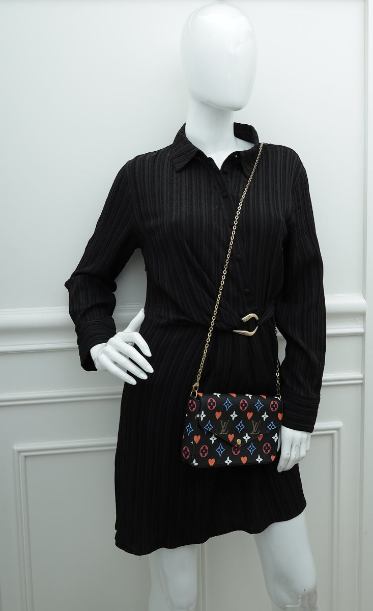 Louis Vuitton Black Multicolor Game On Felicie Pochette