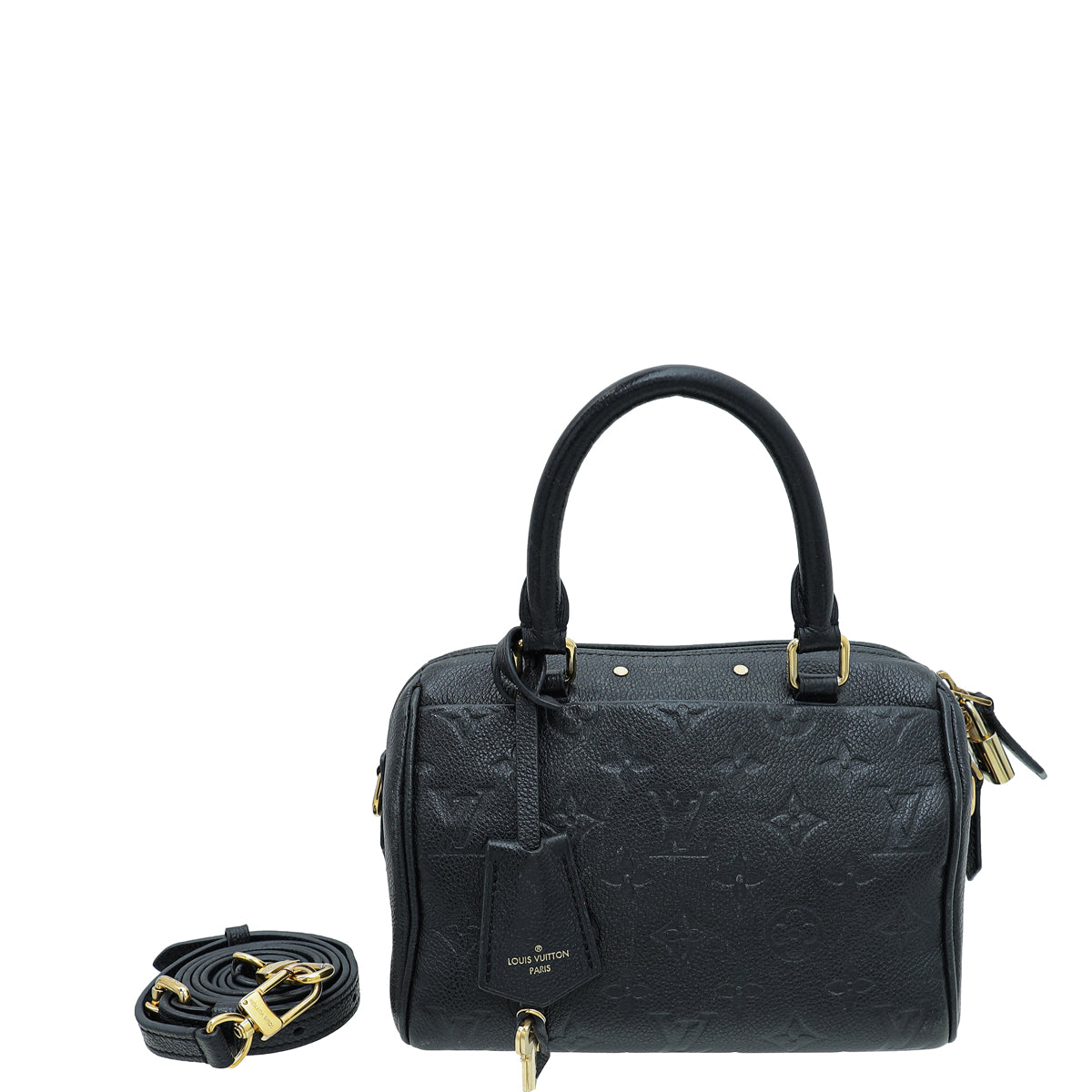 Louis Vuitton Noir Monogram Empreinte Speedy Bandouliere 20 Bag-Louis Vuitton-THE CLOSET