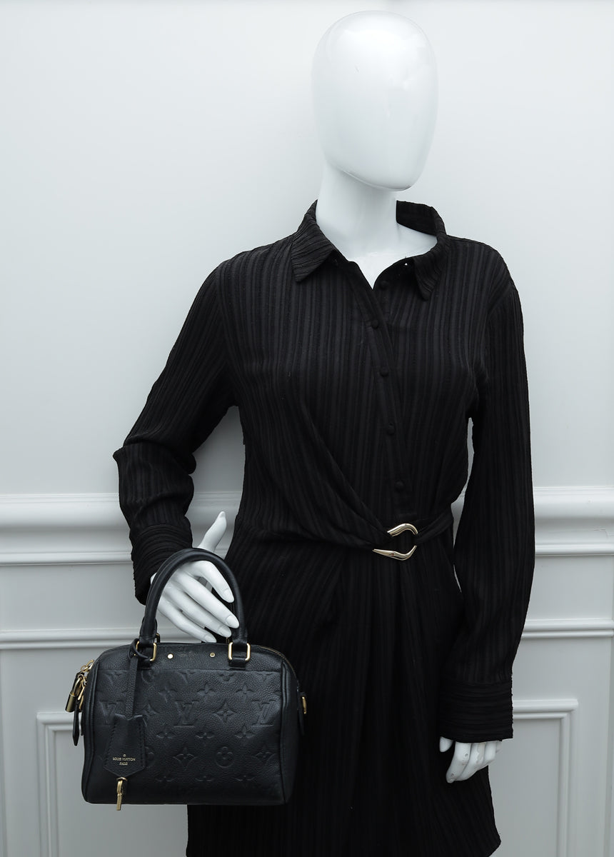Louis Vuitton Black Monogram Empreinte Speedy Bandouliere 20 Bag