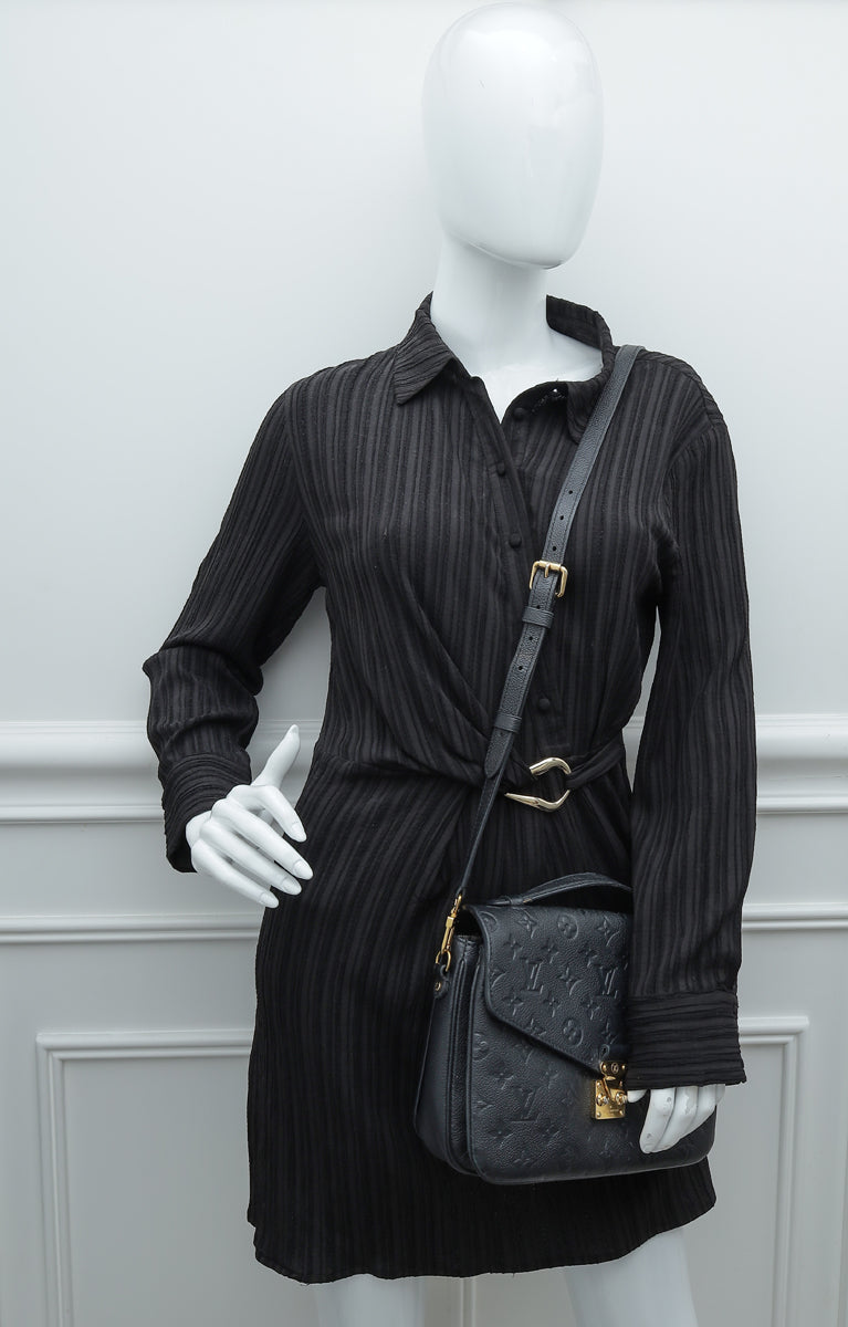 Louis Vuitton Pochette Metis Monogram Empreinte Noir Leather Bag